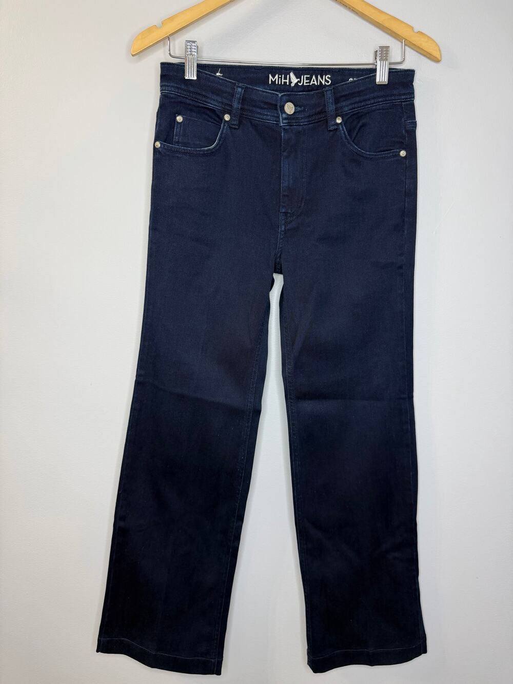 Mih The Milan Jean Mid Rise Column Leg Jeans Hutton Women's 27 Stretch Blue